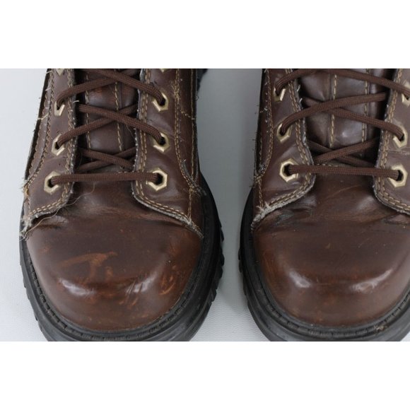 Vintage Grunge Goth EDM Mens Size 9 Distressed Chunky Platform Ankle Boots Brown main image 8